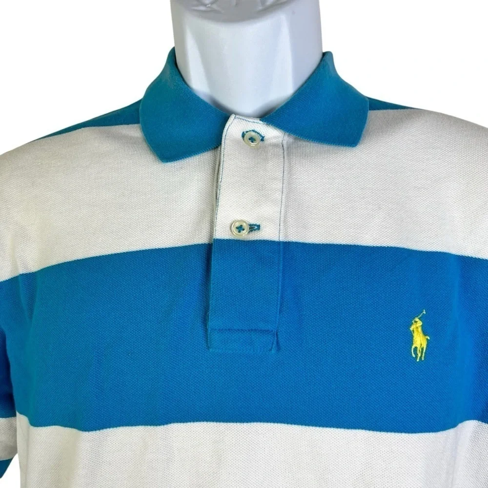 Polo by Ralph Lauren Blue and White Striped Men's Shirt size M